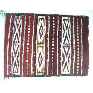 Vintage Algerian Handmade Wool Pillow Africa Bohemian Unique Tribal Patterned